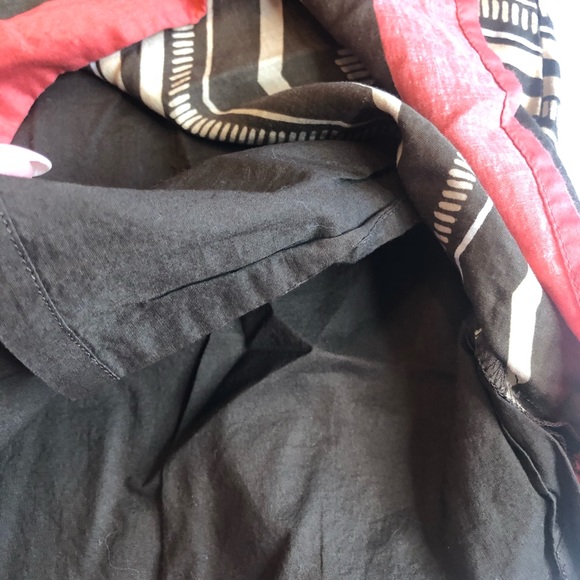 LOFT 100% Cotton Chevron A-Line Knee Length Lined Skirt Neutral 10 - Picture 5 of 9